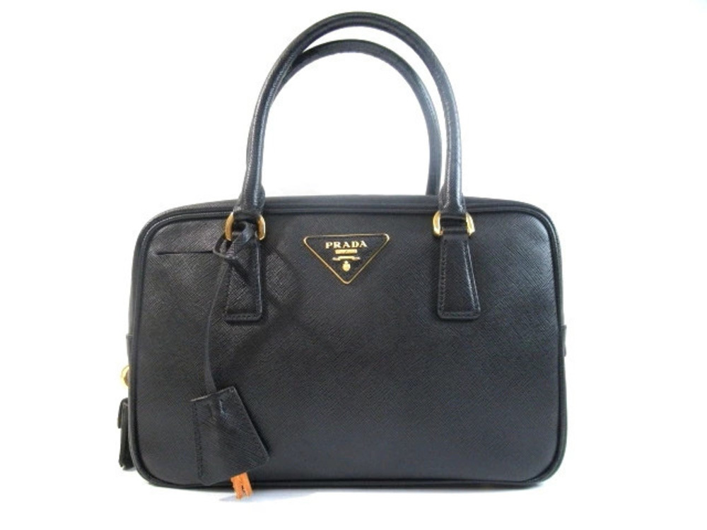 Prada handbag embossed leather black